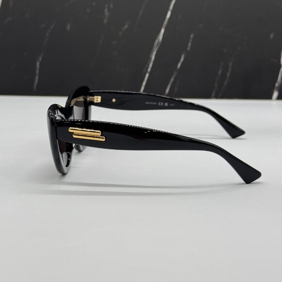 NEW BV1282S 001 BOTTEGA VENETA BLACK CAT EYE WOMEN SUNGLASSES - Picture 8 of 14